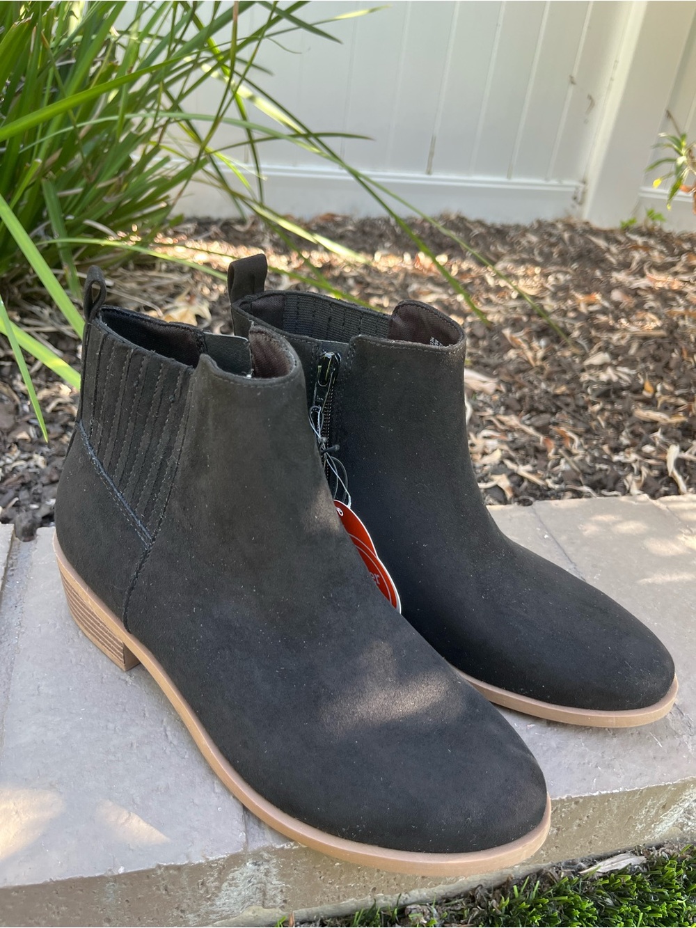 wonder nation Black Suede Chukka Boots with Tan Sole